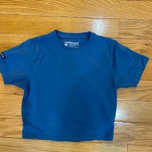 Blue cropped Alphalete tee. Size small